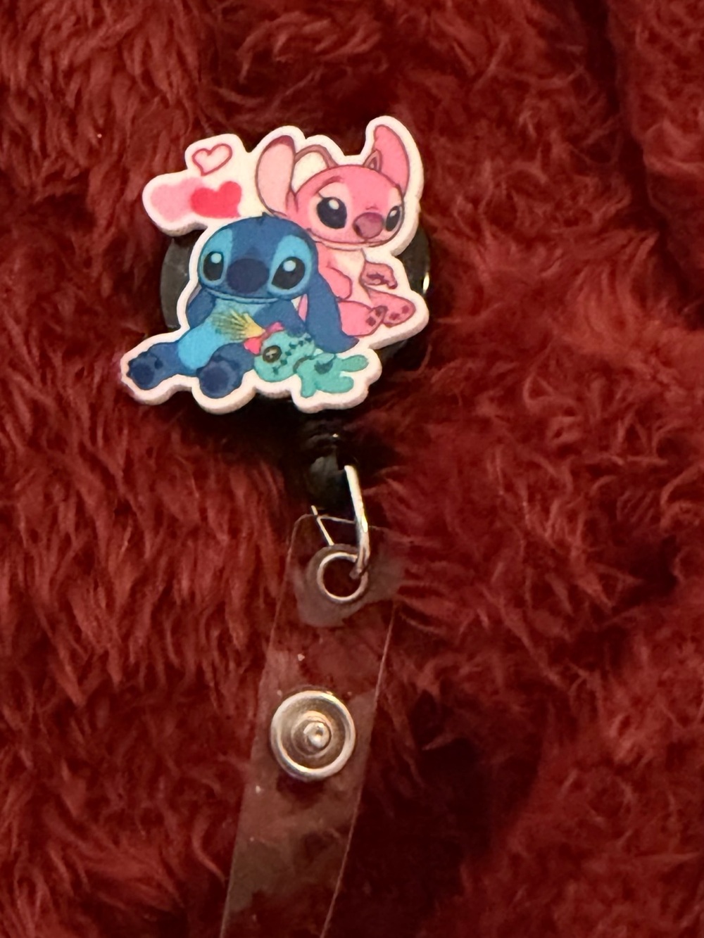 Pink & Blue Stitch Themed Badge Reel